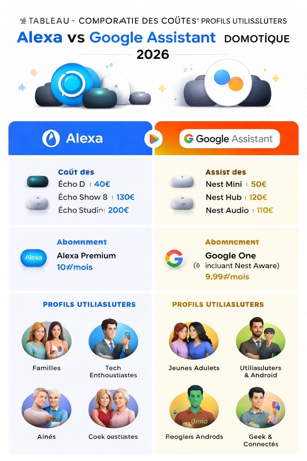 découvrez notre comparatif 2026 entre alexa et google assistant pour choisir l'assistant vocal domotique idéal, selon vos besoins et votre maison connectée.