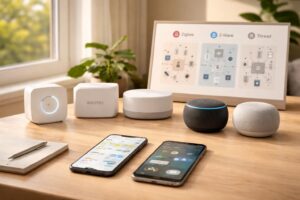 découvrez notre comparatif complet 2026 entre philips hue, aeotec et google nest, et explorez les technologies zigbee, z-wave et thread pour choisir la solution domotique idéale.