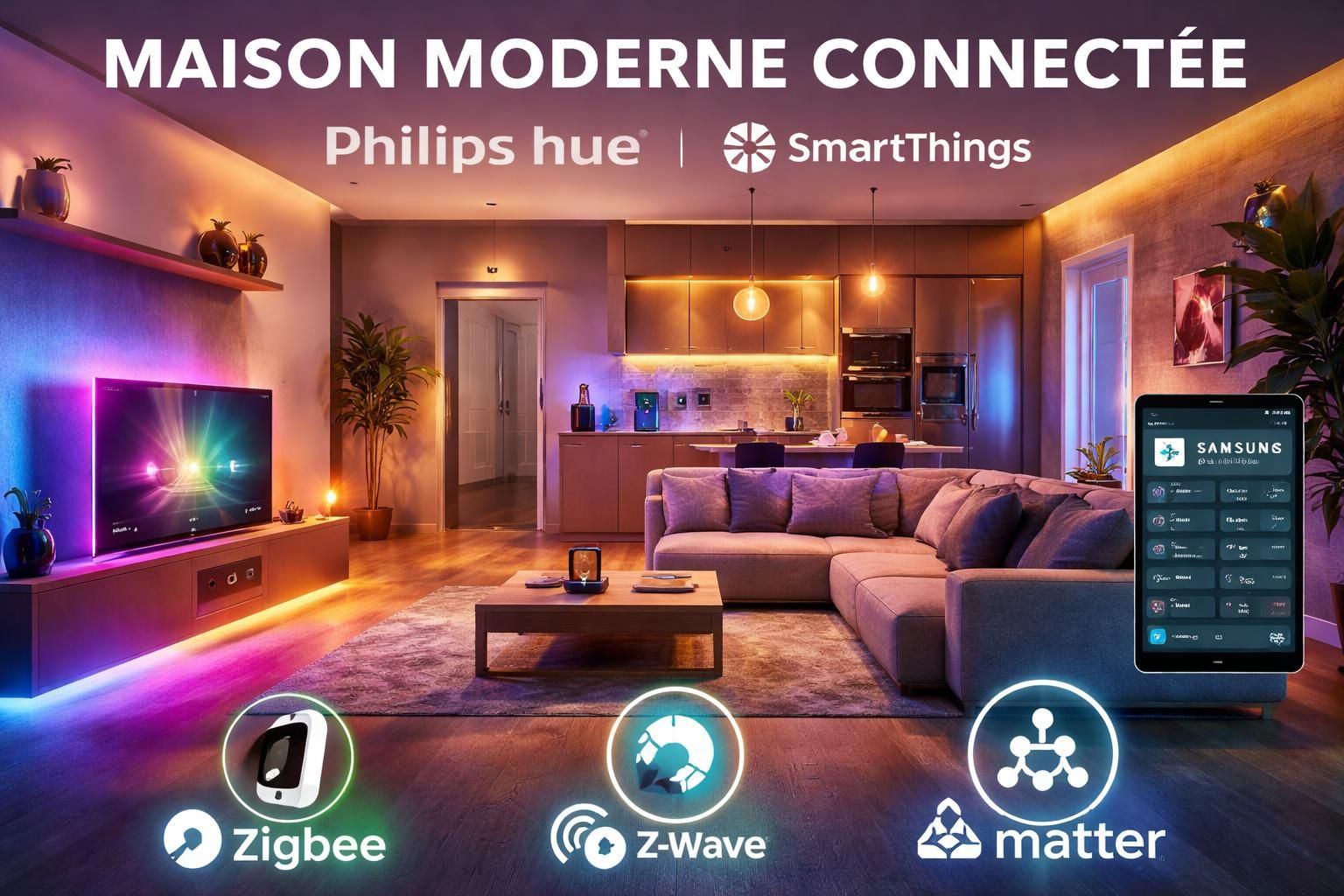 découvrez notre comparatif 2026 entre philips et samsung sur les protocoles domotiques zigbee, z-wave, wi-fi et matter pour choisir la meilleure solution connectée pour votre maison intelligente.