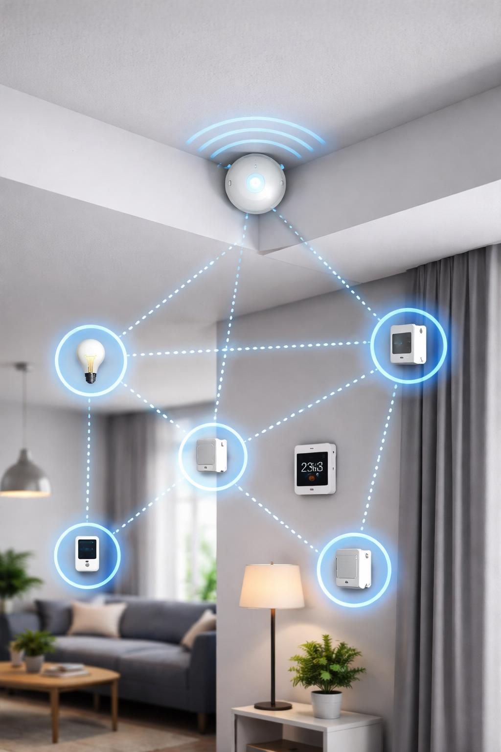 découvrez le rôle essentiel du capteur connecté zigbee répéteur dans un réseau maillage, assurant l'extension et la fiabilité de la communication sans fil.