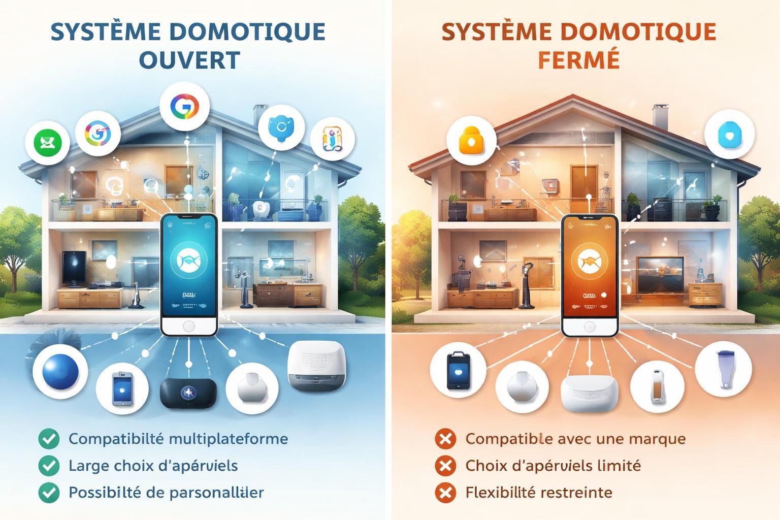 découvrez notre guide complet pour choisir entre un écosystème domotique ouvert ou fermé et profitez d'une maison connectée parfaitement adaptée à vos besoins.