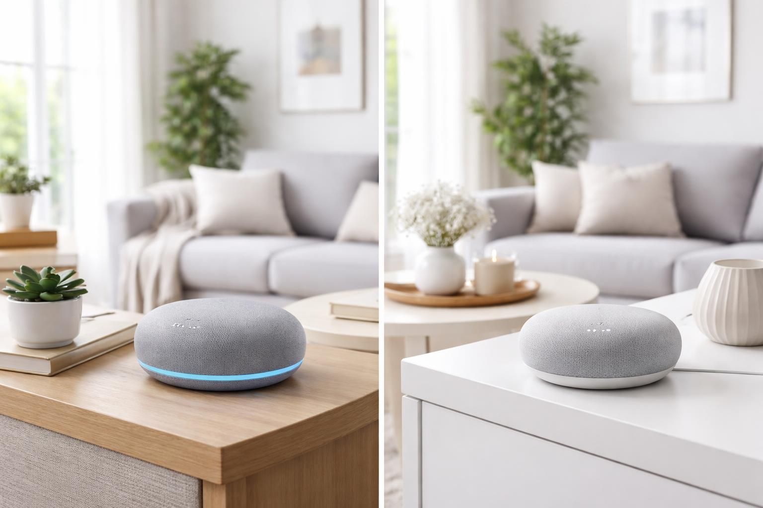 découvrez notre test 2026 complet de l'amazon echo dot face au google nest mini. comparez les performances, fonctionnalités et design pour choisir l'assistant vocal idéal pour votre maison.